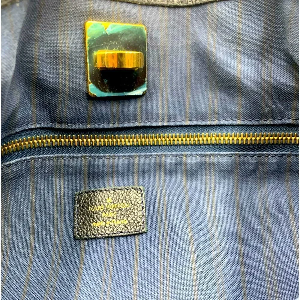 Auth Louis Vuitton Navy Blue Empriente Monogram Shopper Tote Bag - Picture 4 of 16